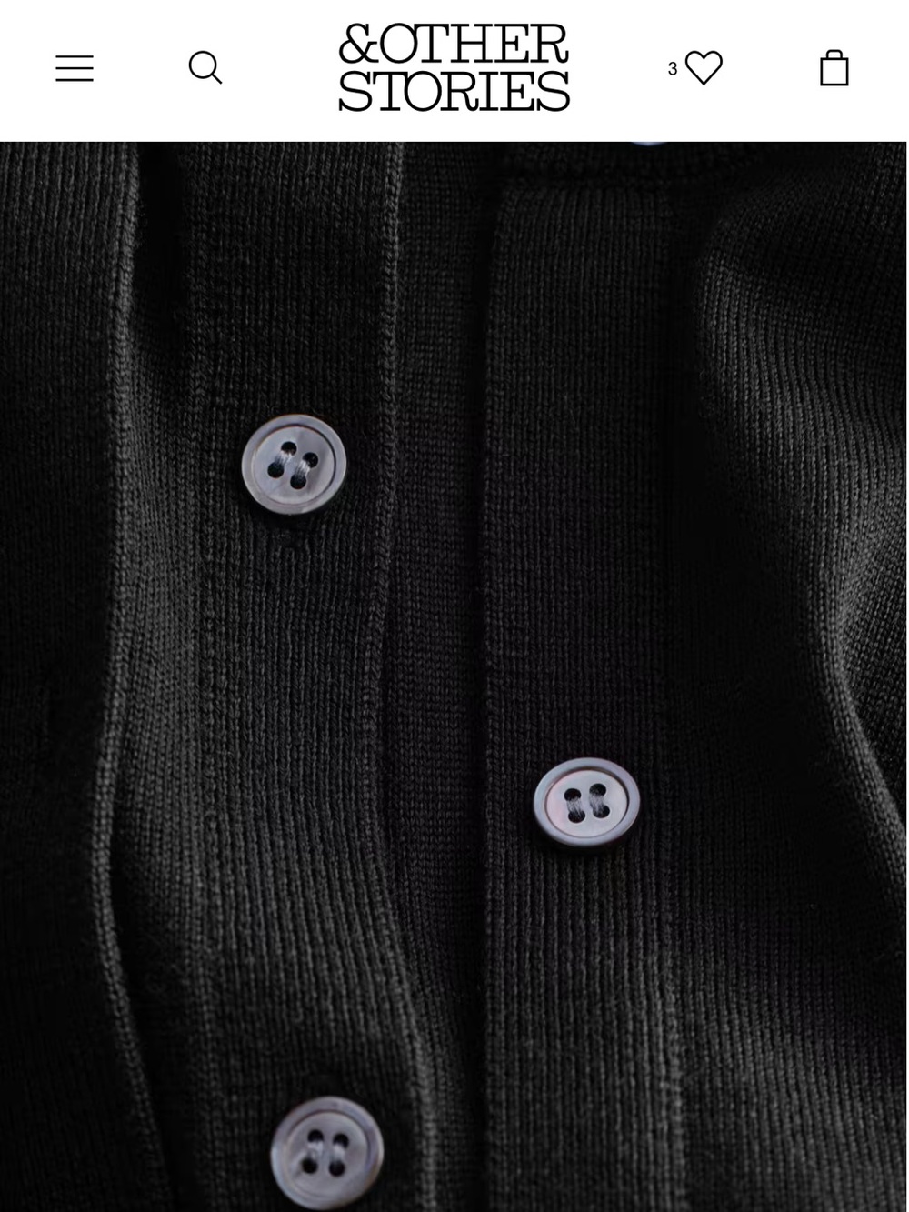 & Other Stories Double-Layer Merino Wool Cardigan - Picture 2 of 2